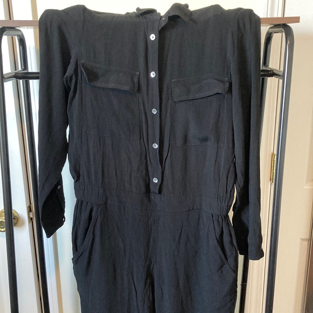 Madewell Black Long Sleeve Jumpsuit